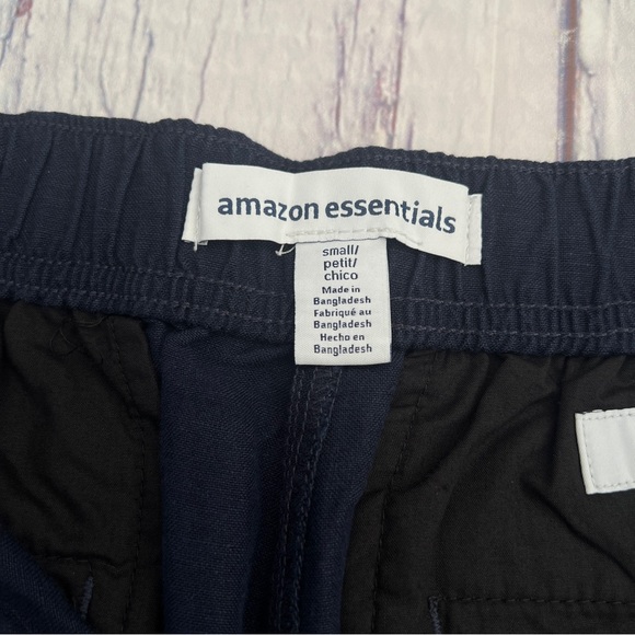 Amazonessentials MenClassic-fit 9” Flat-Front Linen NavyBlue Short Small petite - Picture 9 of 13